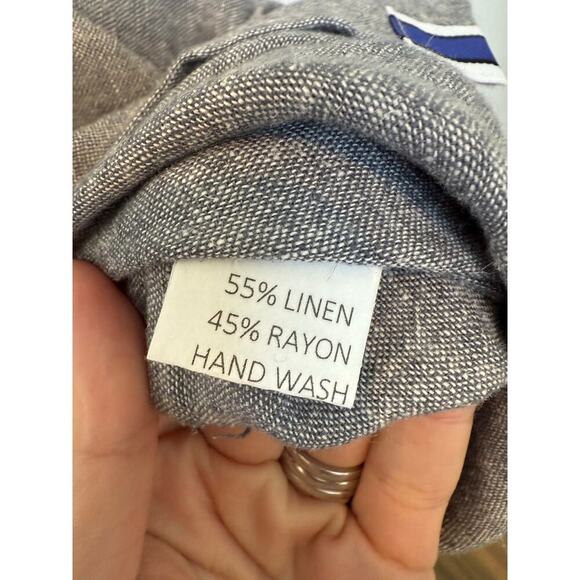 Oversized‎ Linen Blend Gray Poncho V Neck XS/S - Picture 4 of 8